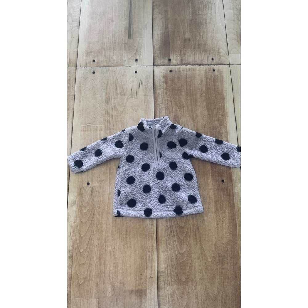 Just One You Carter's Baby Girl 6M Purple Polka Dot Fleece Quarter Zip‎ Pullover